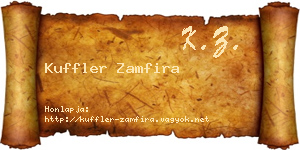Kuffler Zamfira névjegykártya